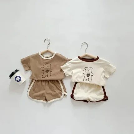 6m-4y Cartoon Bear Baby Outfits Casual Cute